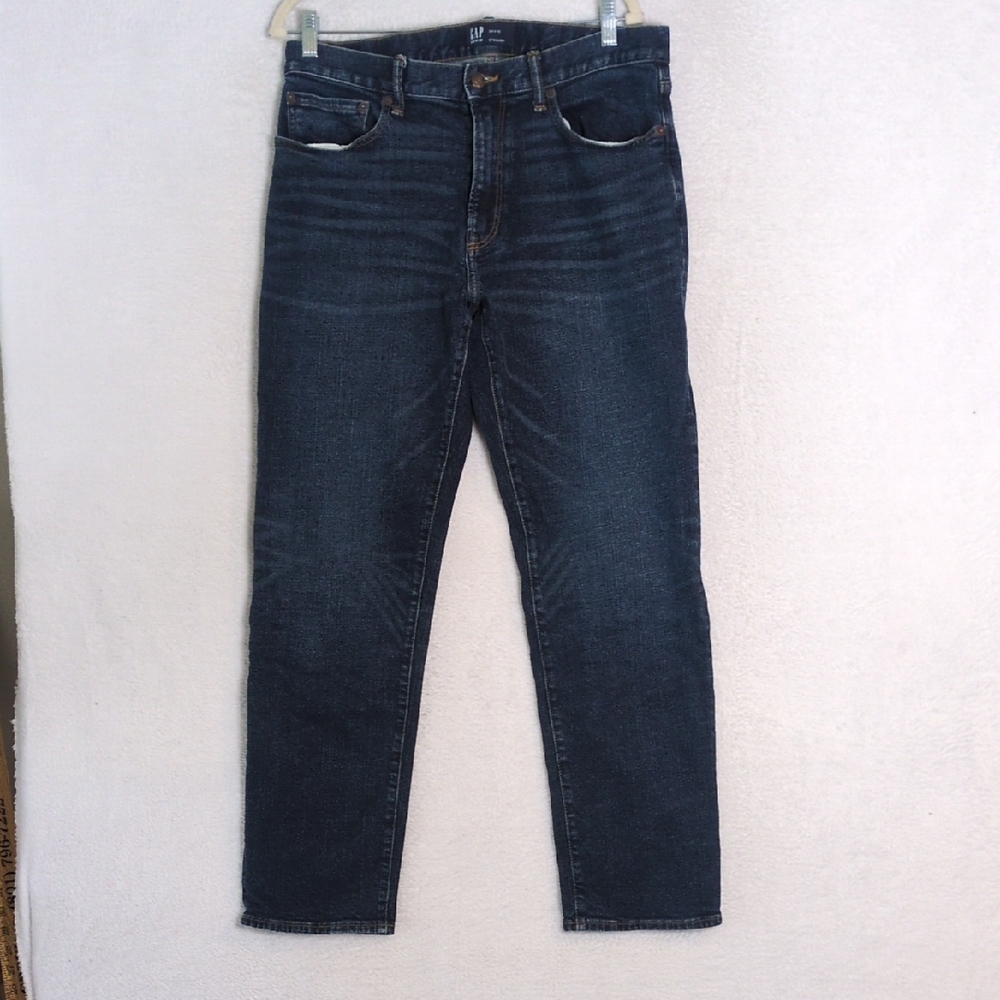 GAP Mens Straight Leg Dark Blue Denim Jeans 34X32